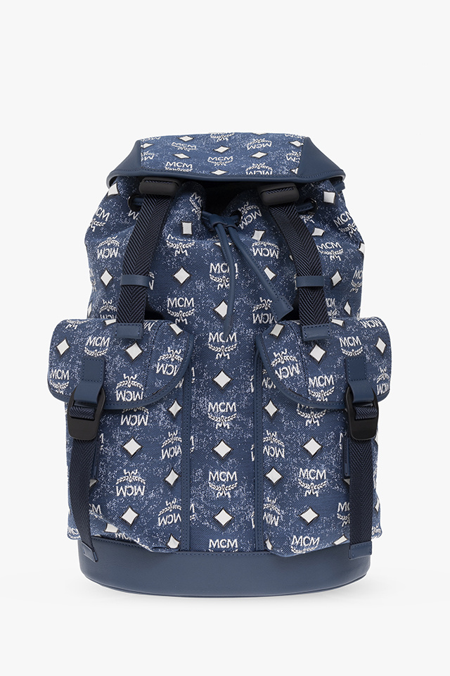 Mcm backpack blue store and black